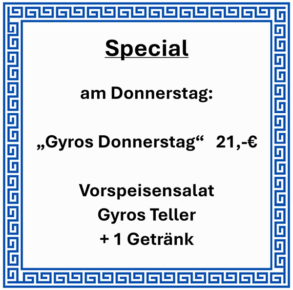 Special: Gyros-Donnerstag